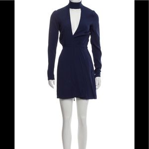 Reformation blue wrap dress, choker neck. XS